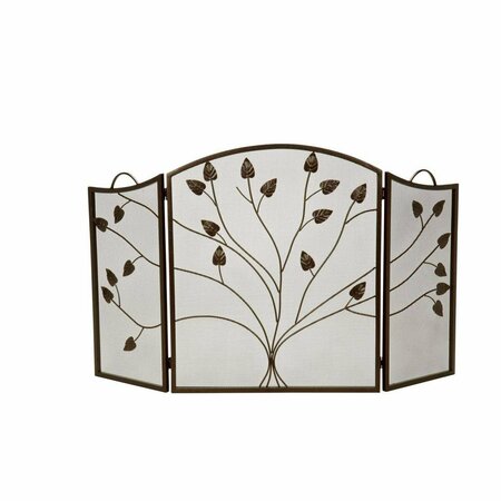DAGAN Leaf Design 3 Fold Arched Screen, Bronze S509